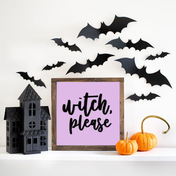 Halloween Wood Sign Witch Tiered Tray Decor Witch Please