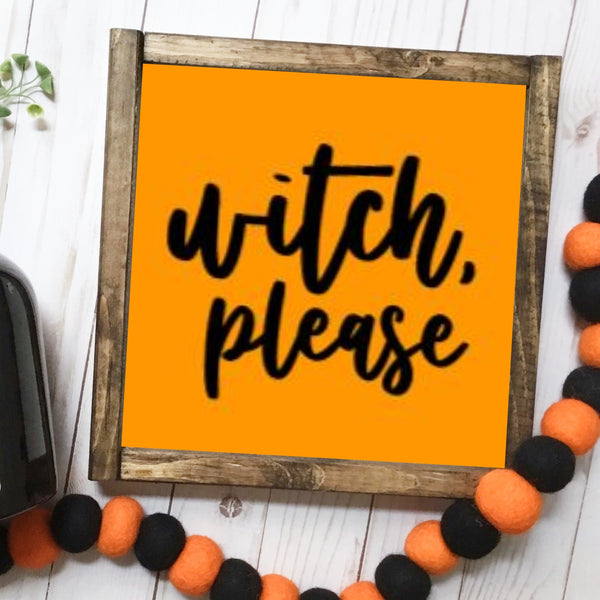 Halloween Wood Sign Witch Tiered Tray Decor Witch Please