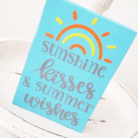 Sunshine Kisses Summer Wishes Wood Sign Summer Rae Dunn Farmhouse Coffee Bar Tiered Tray Decor